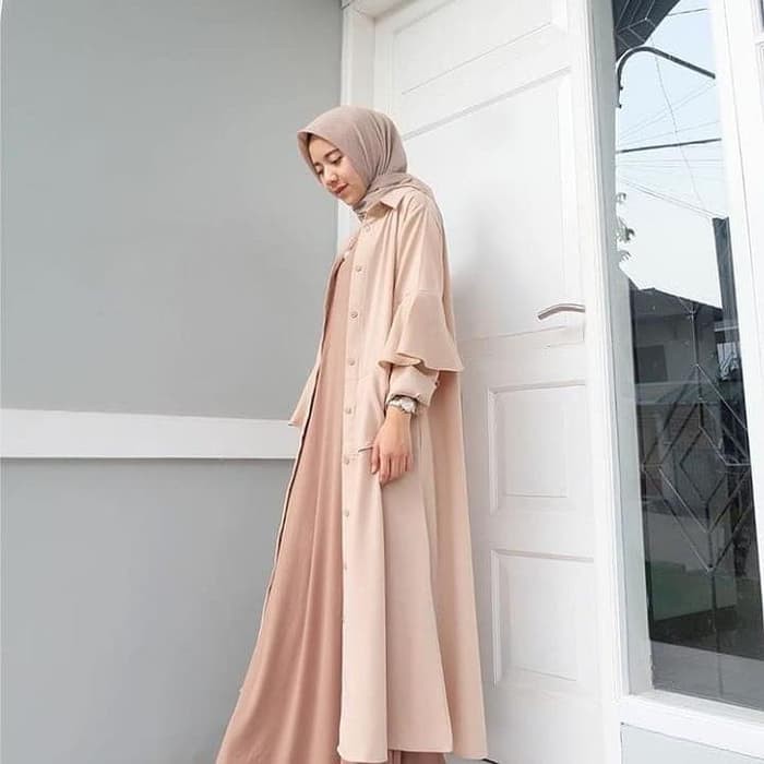 TERANYAR  Tunik busui / Baju kancing depan / pakaian hijaber : Numeka Long tunik   TP TERMURAH
