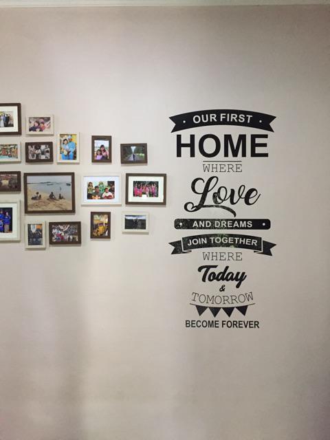 Wall Stiker Dinding Kaca Our First Home 60x120 Rumah Kamar Sticker Cutting