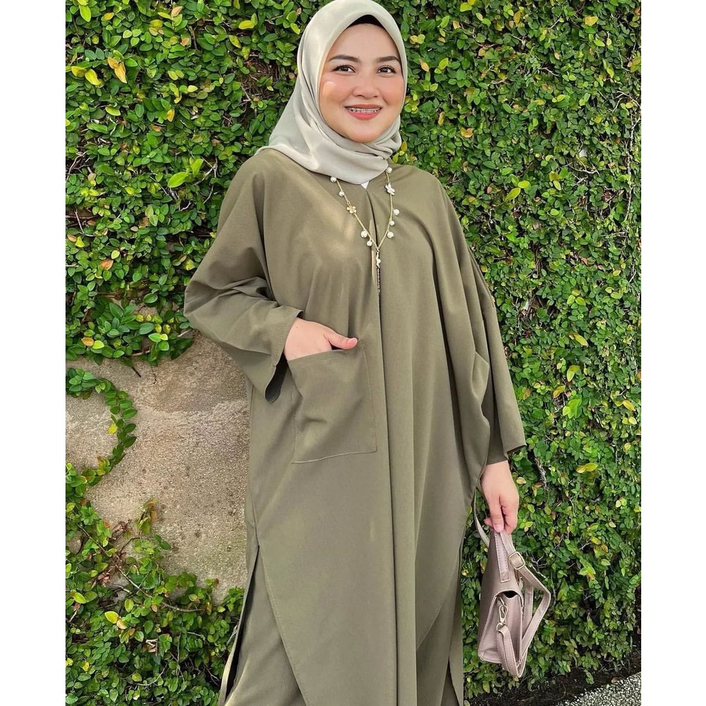 Osina One Set Kaftan Crinkel Airflow Premium Kekinian Daily Set Wanita Tunik Premium