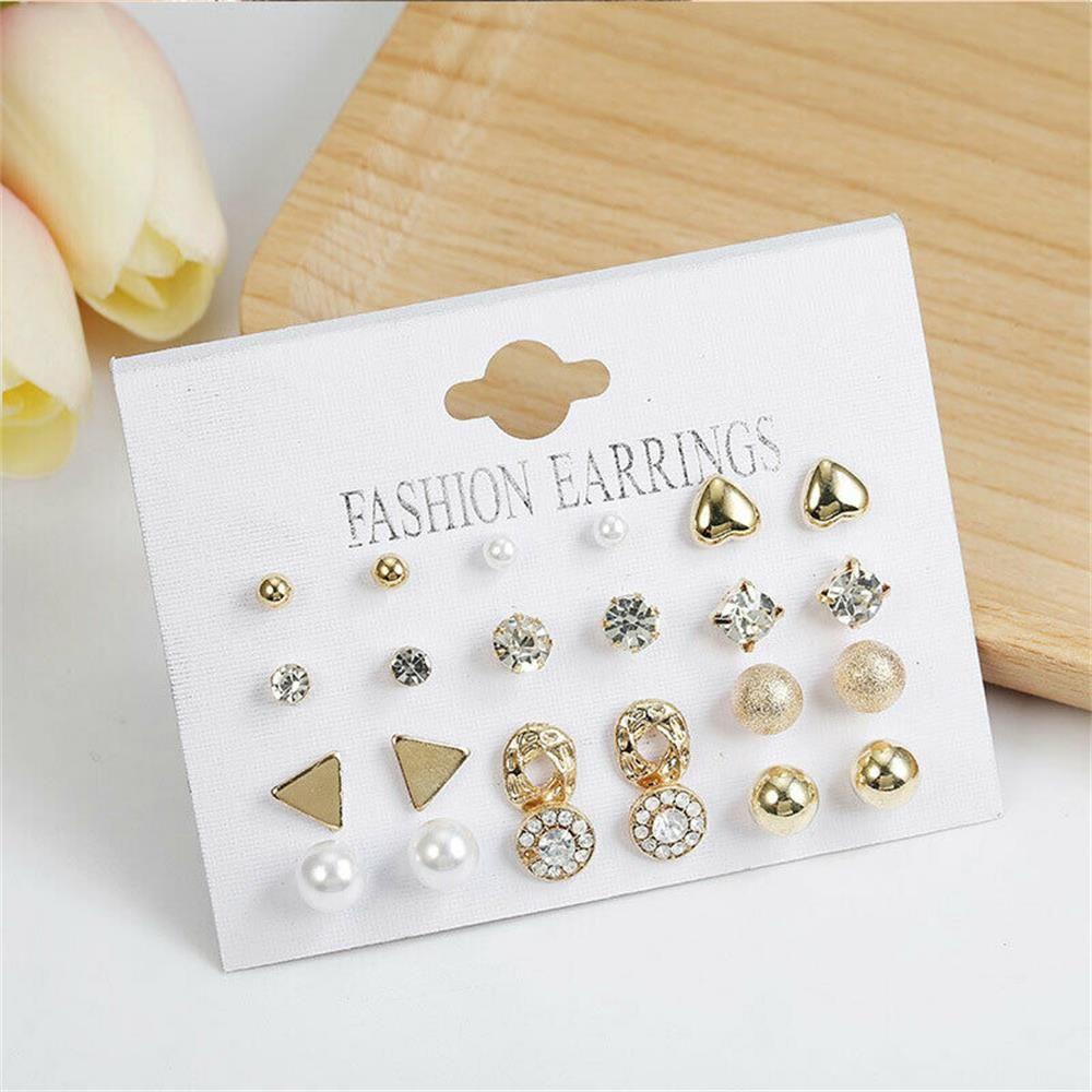 Lily 12pasang Anting Set Perhiasan Wanita Gadis Baru Hoop Ring