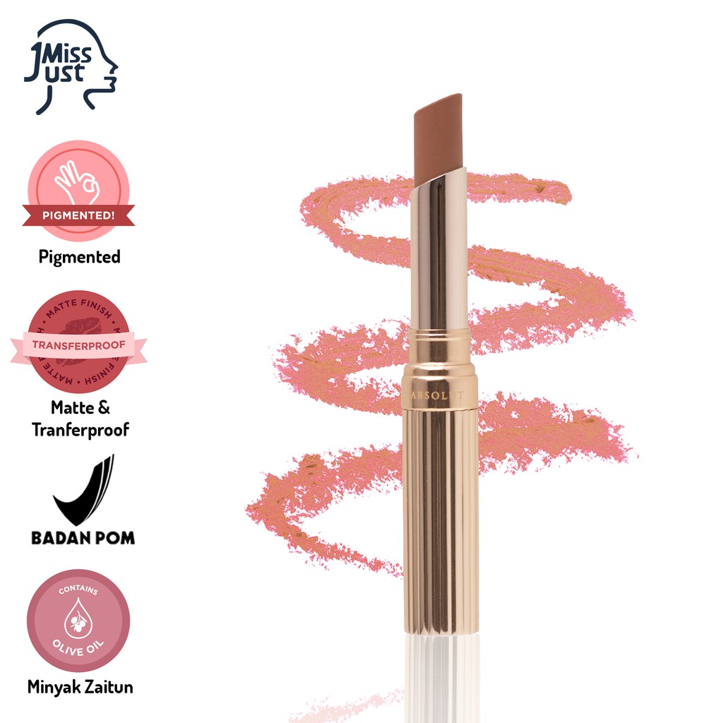 Just Miss Lipstik Matte Transferproof 2.5gr Absolut #100 Lipstick Pigmented Perona Bibir BPOM JUS