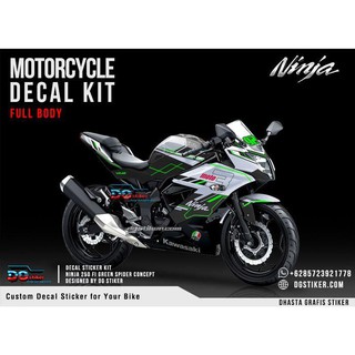 Decal Sticker Ninja  250 RR  Mono Putih Hitech DG Stiker  