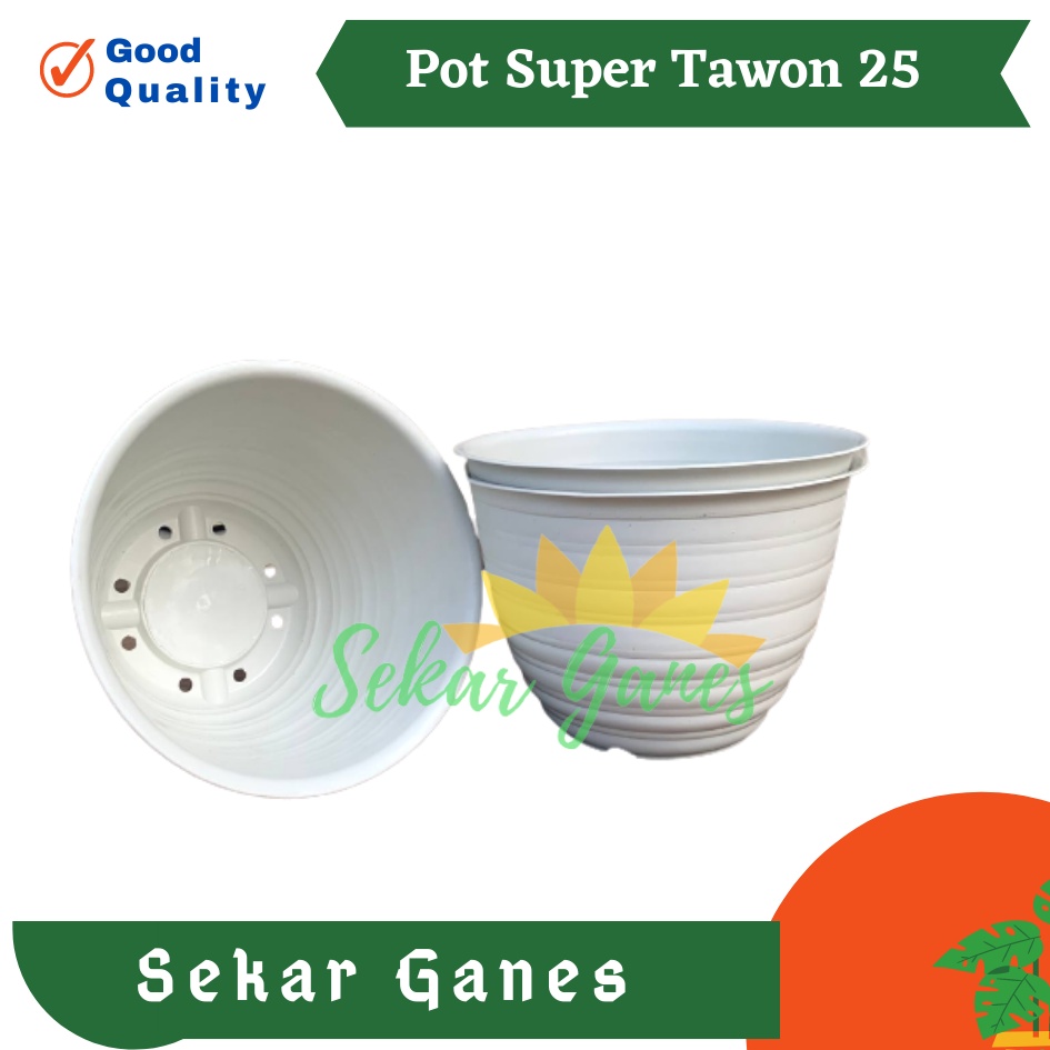 Pot Super Tawon 25 putih ukuran 25 cm Pot bunga hias tanaman plastik