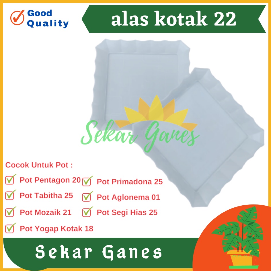 Tatakan Alas Kotak 22 Putih Tatakan Kotak Segi Persegi Utk Pot Segi Hias 25 Mozaik Kenanga 21