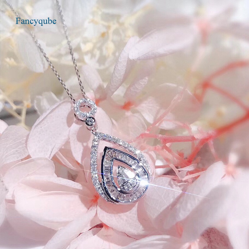 Fancyqube Kalung Liontin Batu Cz Aaa Gaya Modern Untuk Wanita