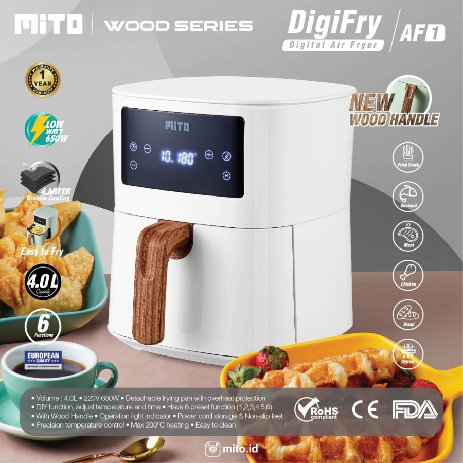 Air fryer Digifryer AF1 MITO Wood Handle Series