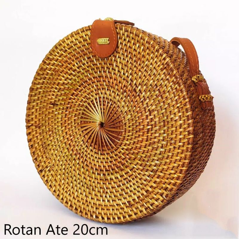 Tas Rotan Atte Original 100%, Bahan Rotan Asli TAS BALI TAS ROTAN BULAT