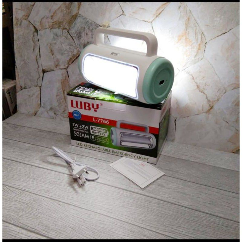 Senter LUBY L 7766 + Emergency 2 sisi 7W +3W SENTER BESAR SENTER JUMBO