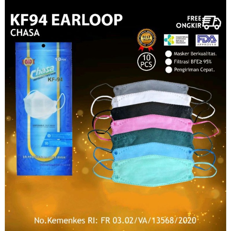 Masker KF94 Chasa Sachet Ziplock isi 10 Pcs