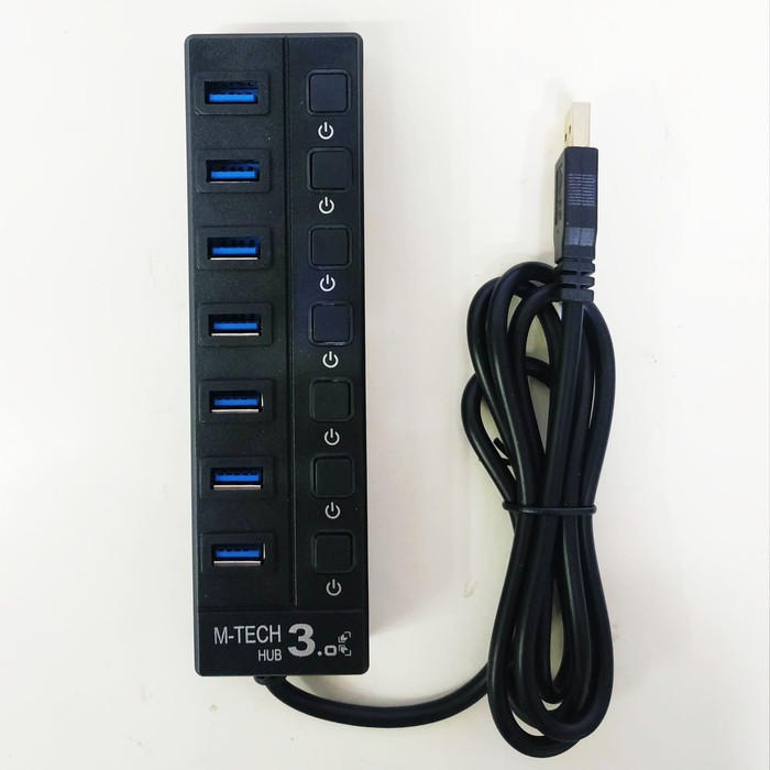 M-Tech USB HUB 3.0 7 port Super Speed with Power Switch terbaik MT-UH7 HUB 7PORT