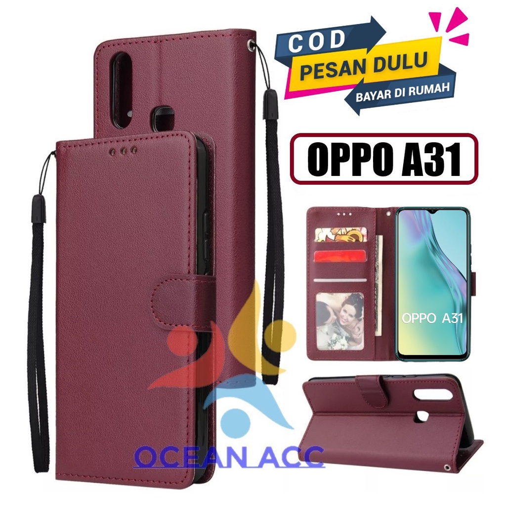 DOMPET HP UNTUK OPPO A31 (2020) NEW LEATHER FLIP CASE OPPO A31 (2020) NEW