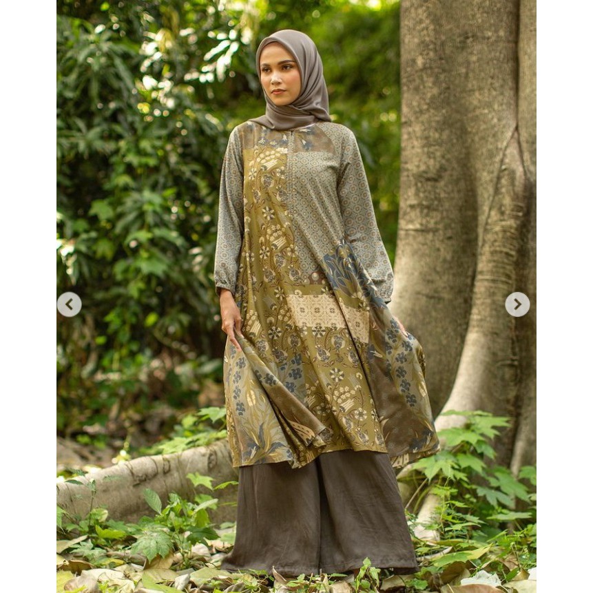 OLIVE OTTOMAN TUNIK HEAVEN LIGHTS SIZE S