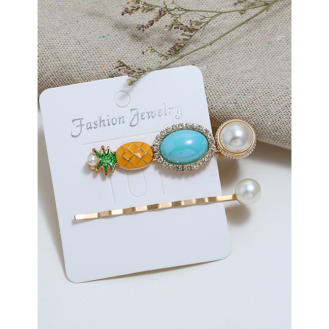 LRC Jepit Rambut Fashion Strawberry Hair Clip Two-piece A58468