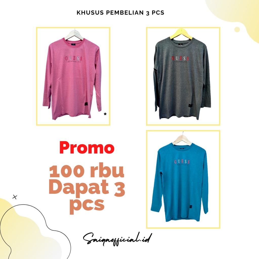 Kaos Pria || Kaos Panjang || Kaos Murah || Kaos Guess