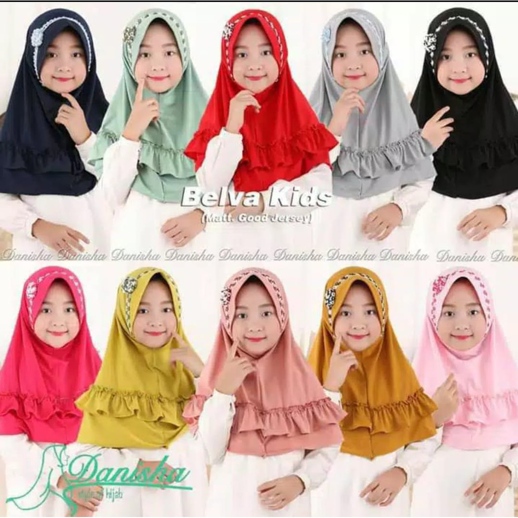 Jilbab Anak Belva Usia 3-7 Tahun Bahan Jersey Terbaru Termurah / Alody's Collection