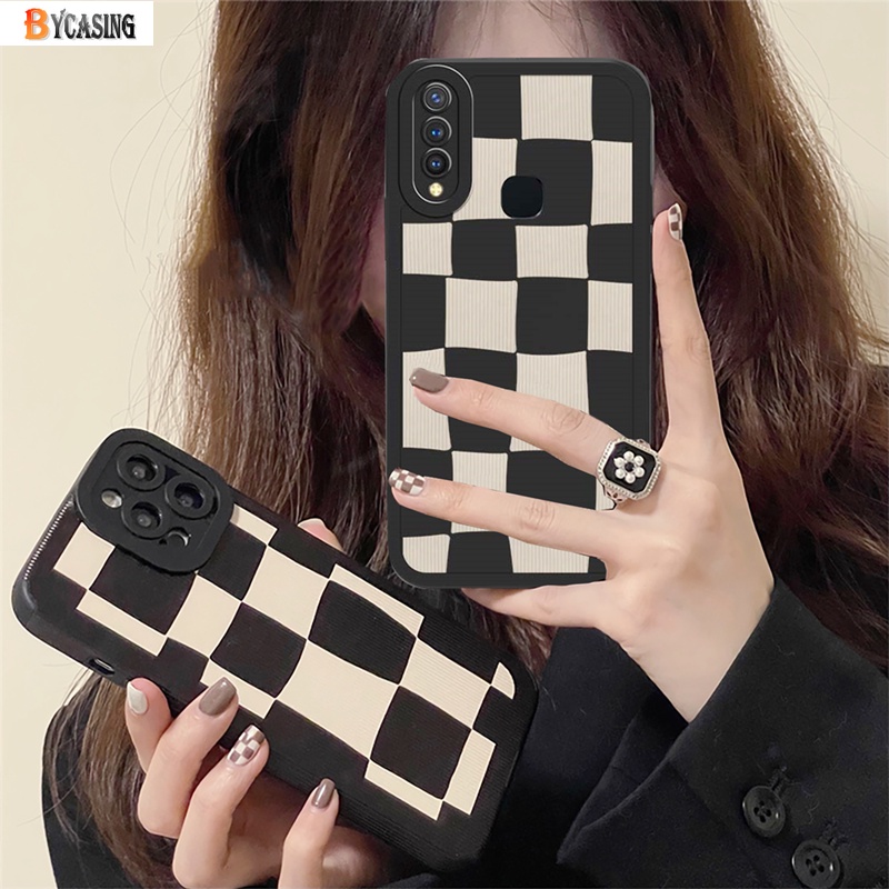 Soft Case Bahan Kulit Domba Warna Hitam Putih Untuk Huawei Nova 7 SE Nova 8 Pro Nova 7 Pro P50 P40 P30 Pro Mate 30 Mate 40 Pro