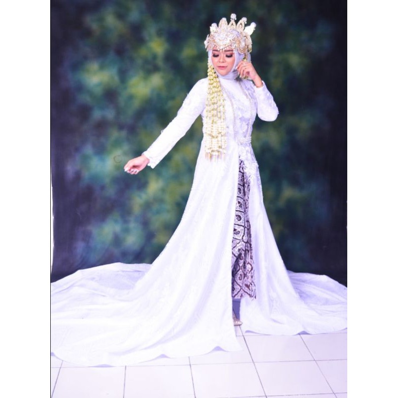 baju akad kebaya plus ekor