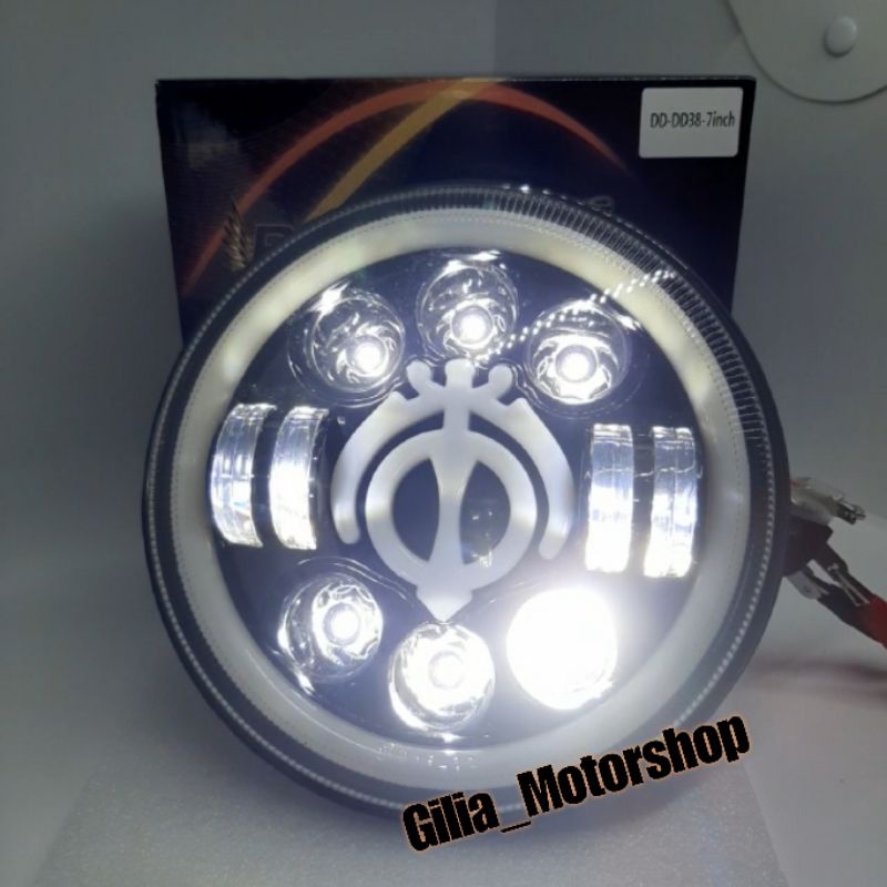 Lampu Depan Led Daymaker Bulat R-TECH AUTOLIGHTS 7 Inch 12v-80v DD-DD38 Reflektor HeadLamp