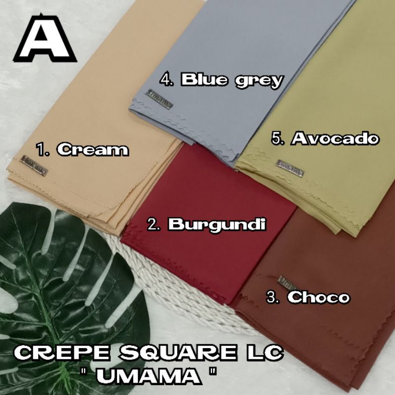 (Bisa COD) Jilbab CREPE SQUARE UMAMA (kerudung segiempat Stretch)