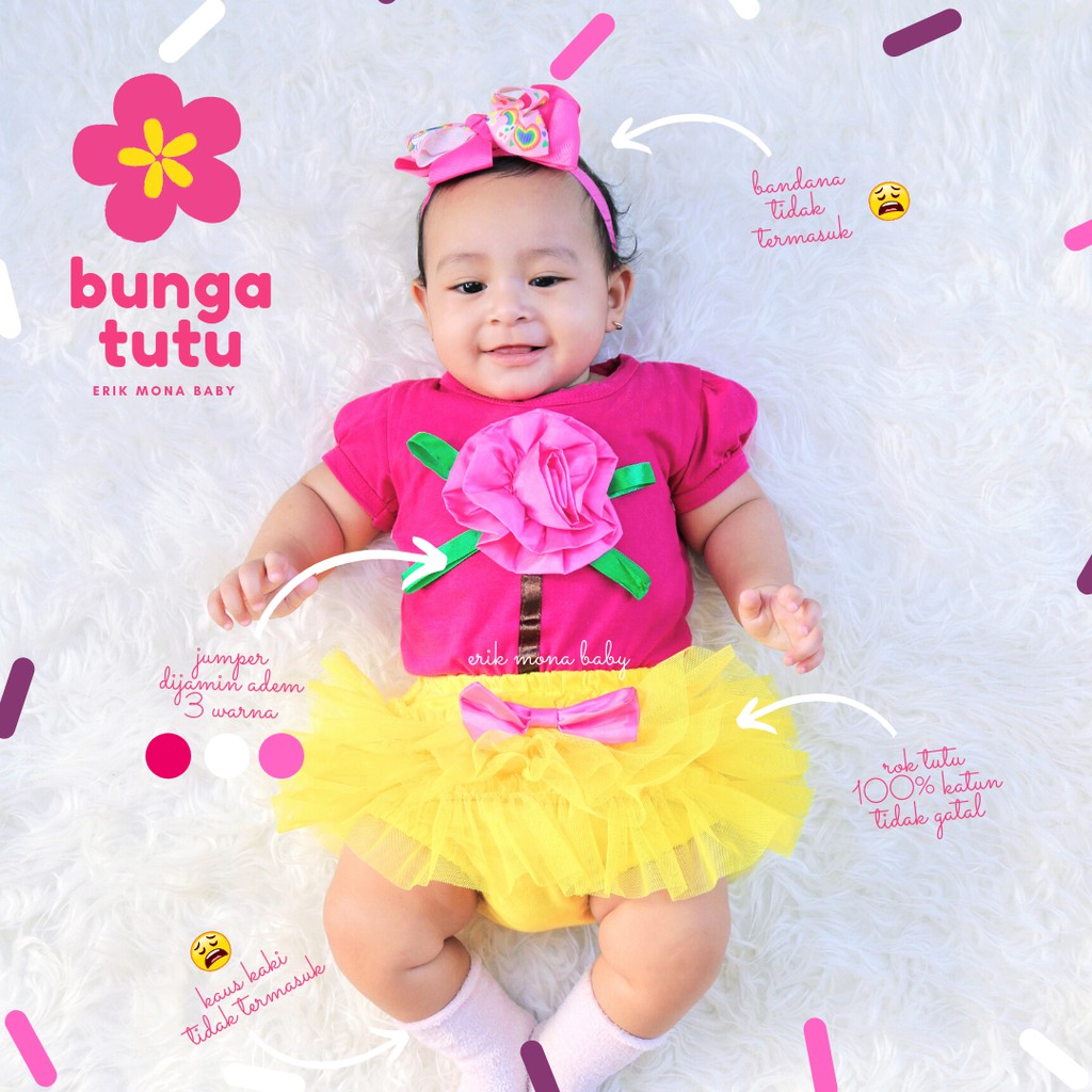 🟢baju bayi jumper bayi 🟢 set model bunga tutu include rok tutu🟢