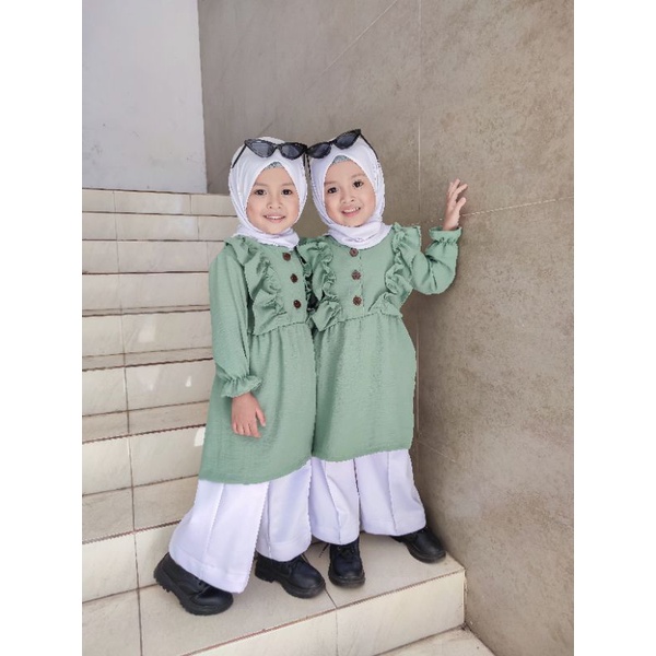 Tunik Marinka Crinckle Airflow PREMIUM 2-5 Tahun KIDS Tunik Anak Crinckle