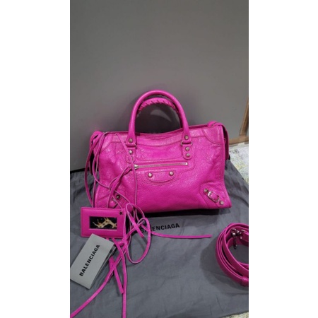 preloved balenciaga city small fuchia 2020 mulus no kikis