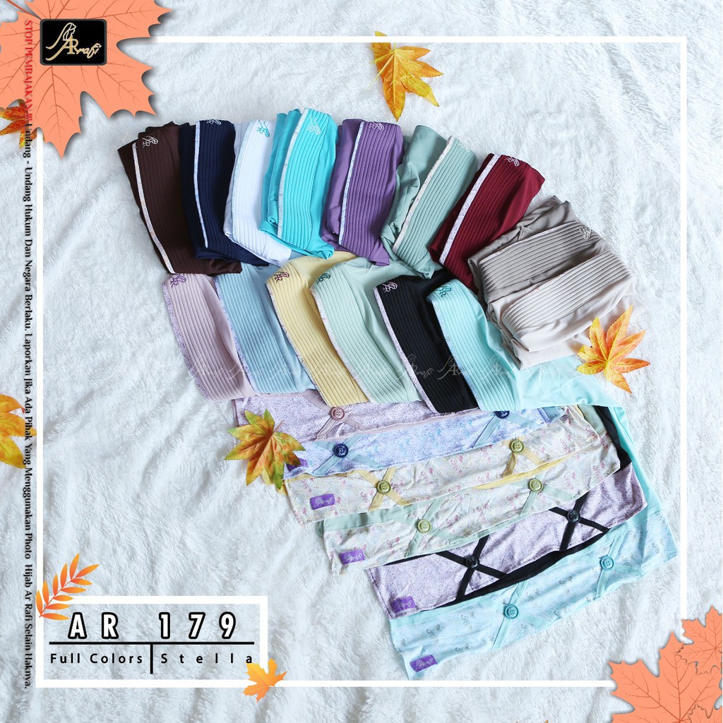 Terlaris Hijab Arrafi AR 179 Jilbab Bergo Instant Antem Eskudo Ar Rafi  List Motif Kerudung Stella-RESELLER (CHAT DULU)
