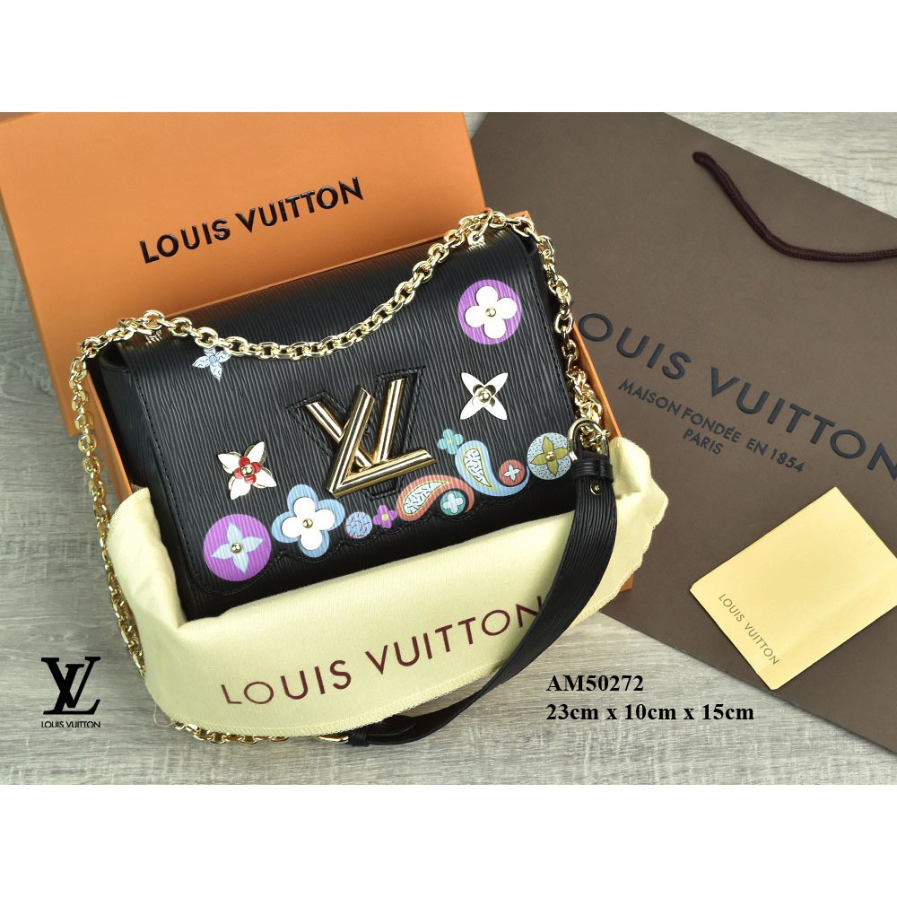 RESTOCK  Tas LV AM50272 Twist MM Epi Leather Emblematic Flower HITAM Semprem