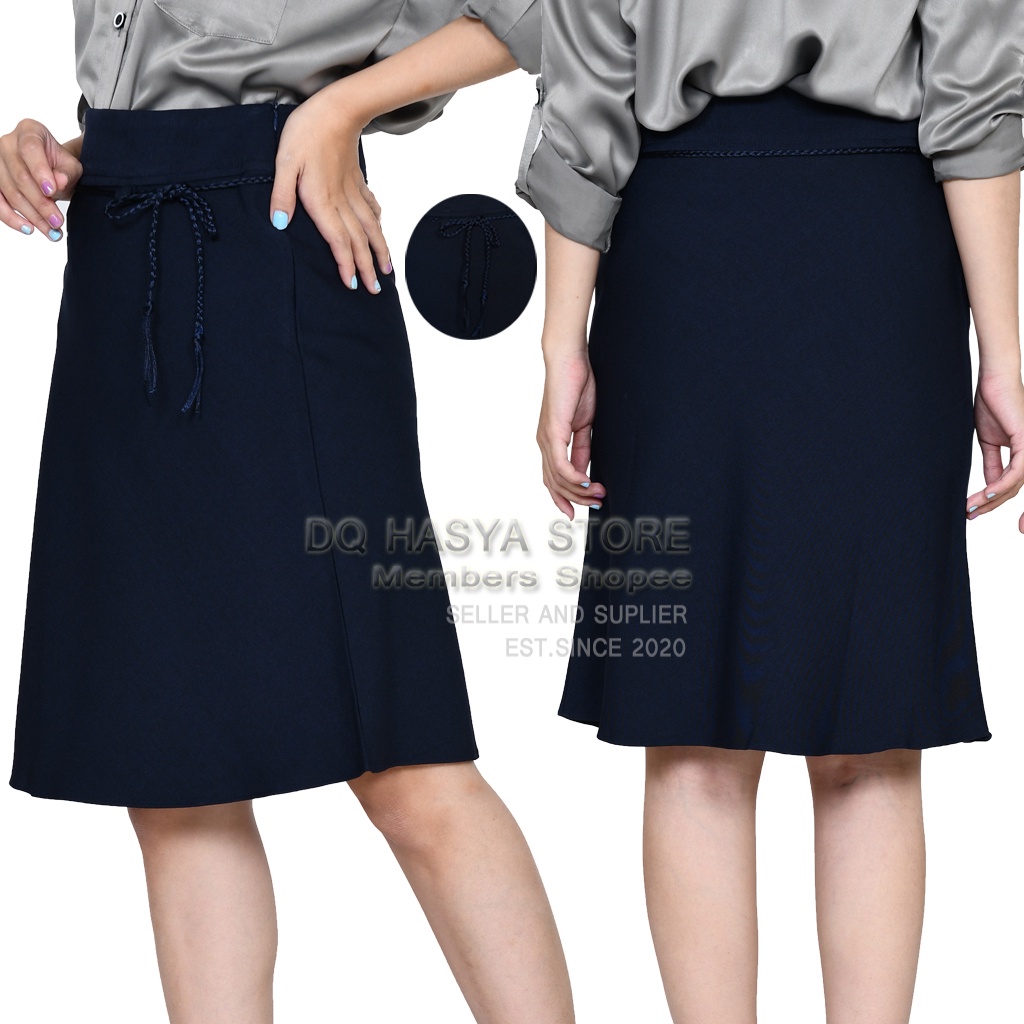 Rok Pendek Hiitam 3/4 Model A Line Kerja Kantor Formal Wanita  Bahan Cotton Poly Import Premium Rok Kerja Kantor Hitam Span Pendek Bahan Formal Kantor Rok Kerja Kantor Pendek Rok Hitam Kerja Kantor Pendek Rok Span Pendek Hitam Androk Sepan Hitam