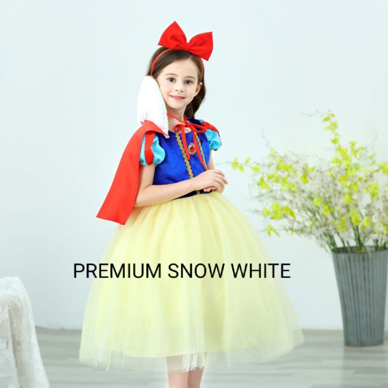 PREMIUM SNOWWHITE DRESS / kostum gaun princess snow white murah import bagus