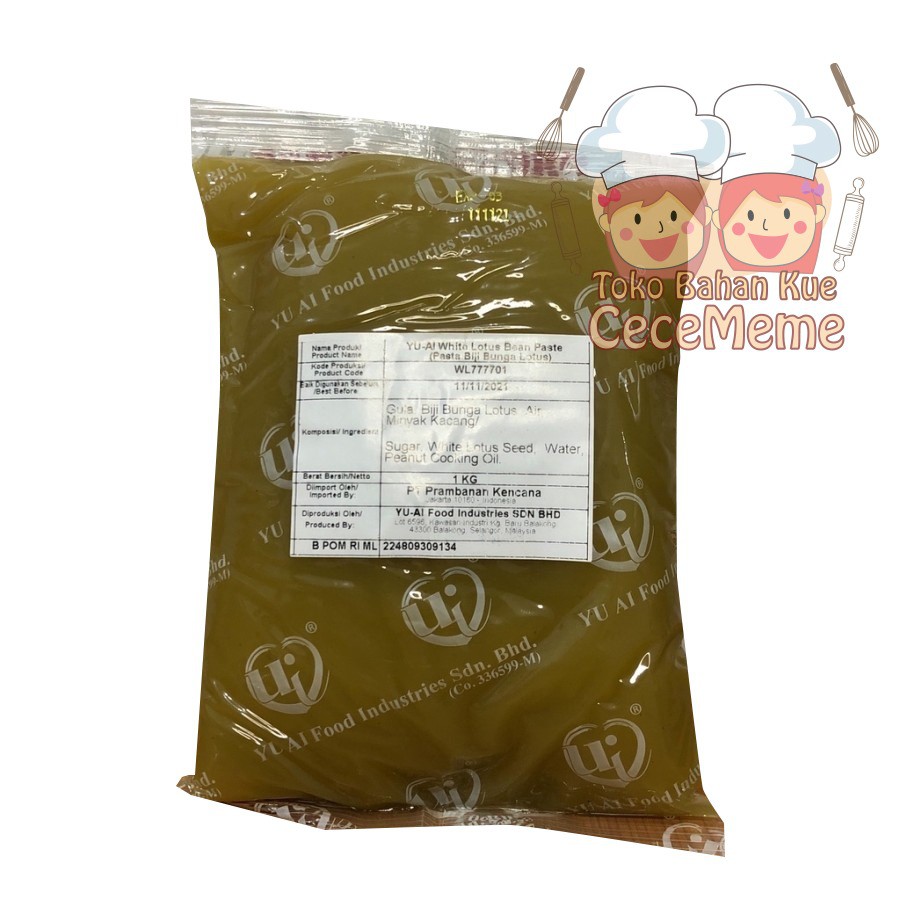 

Yu Ai Paste Filling White Lotus Lian Yong 1kg MoonCake Bakpao Roti