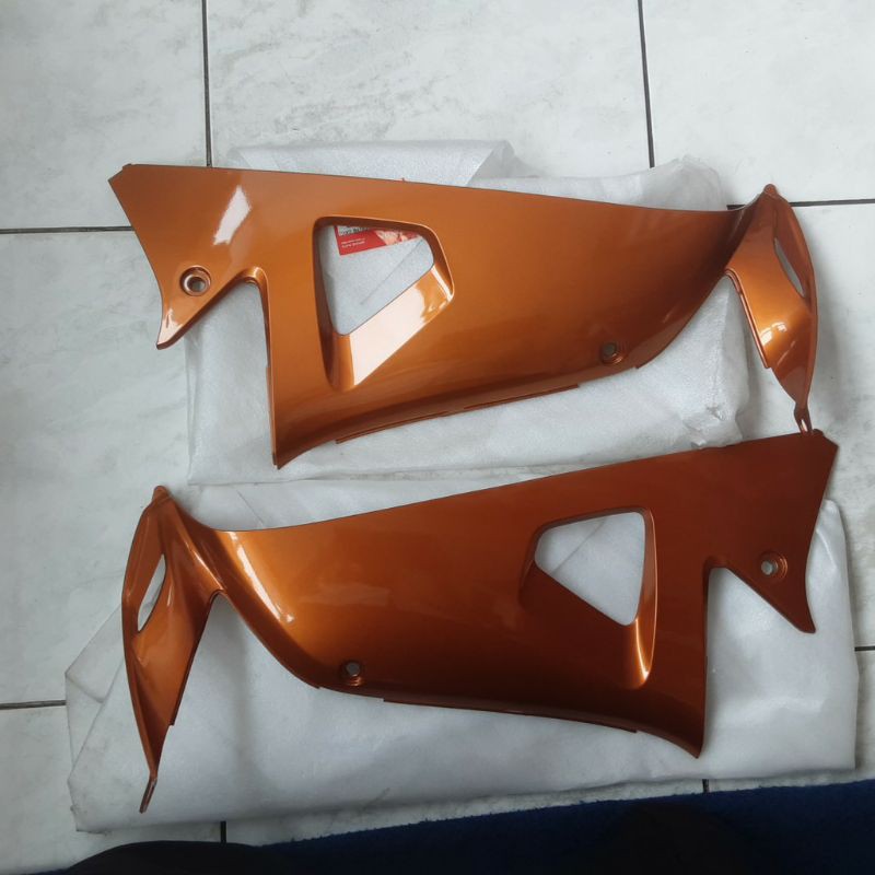 Tebeng-Leg Shield-Sayap Dalam Kanan Kiri New Supra Fit Fit S Fit X 2006 Original AHM Orange Cokelat