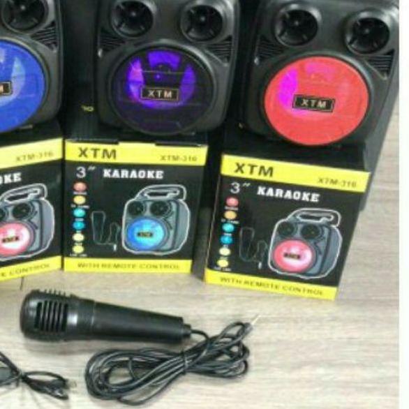 XTM 316 Speaker Bluetooth Speaker Mic Karaoke Wireless Portable Music Karaoke XTM-316