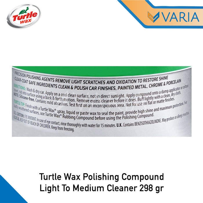 Turtle Wax Polishing Compound Light To Medium Cleaner Pasta 298 gr