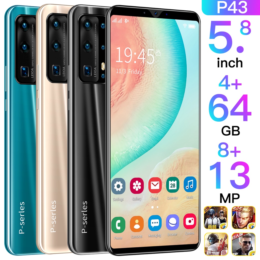 P40 Pro Handphone Android 5.8 Inci RAM 4 ROM 64G Face ID + Fingerprint Murah Smartphone