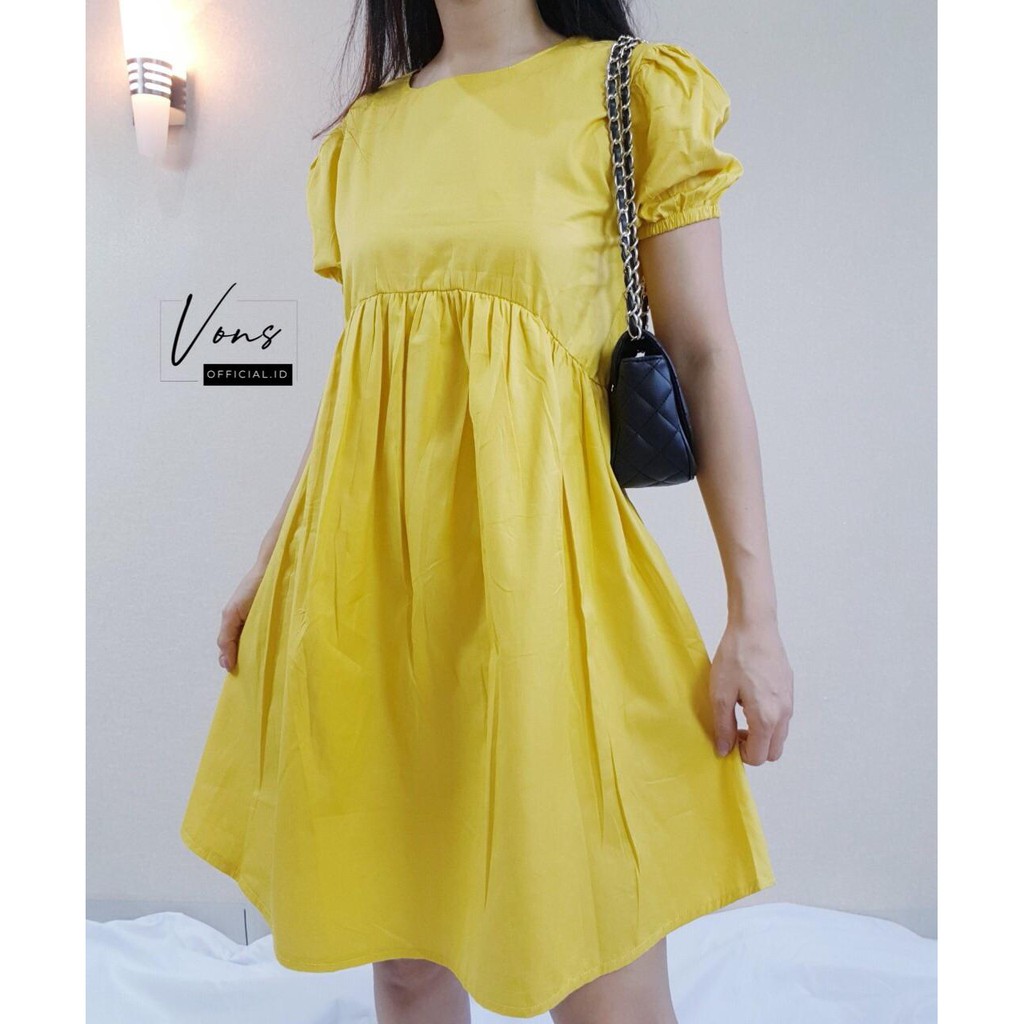 Mini Dress Terusan Rok Katun Cotton Babydoll Casual Vintage Wanita Korea Trendy