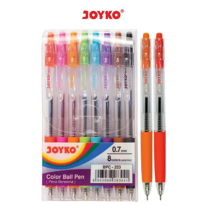 

JOYKO Color Ball Pen BPC-253 Pulpen Pena Warna 8 Warna 0.7 mm