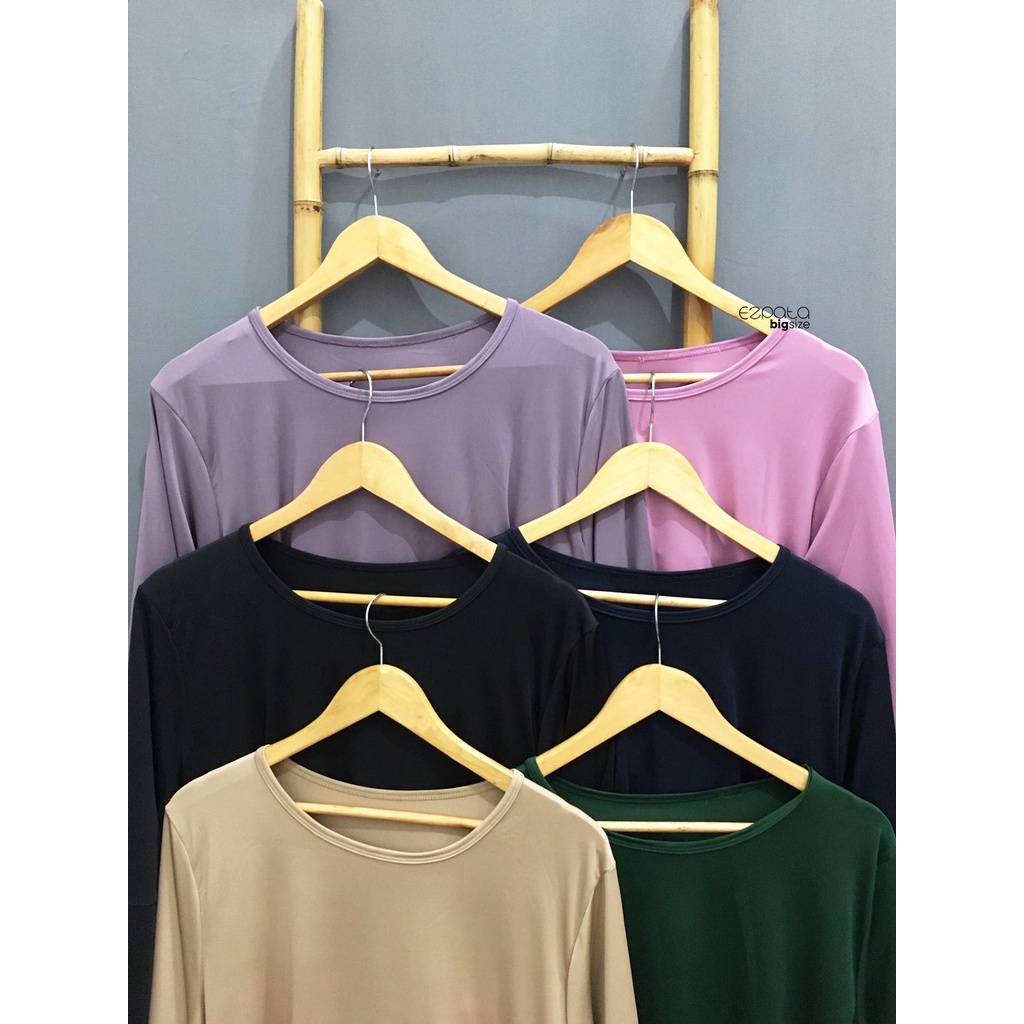 Ezpata Atasan Blouse Wanita Bigsize Jumbo XXXL LD 120-180 cm Polos Bahan Jersey Adem Melar