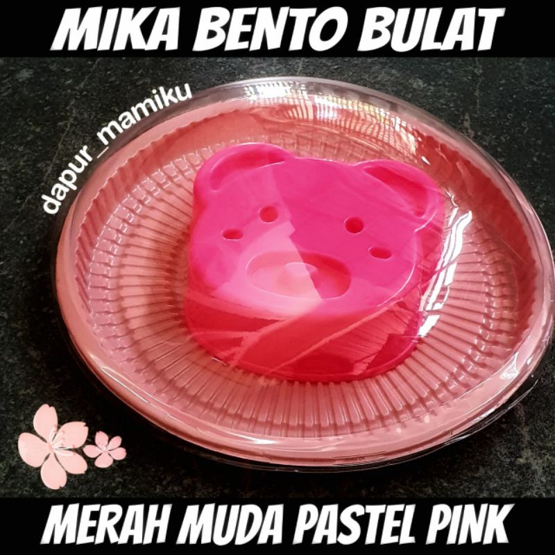 DAPURMAMI ( Mika Bento Bulat Warna Pink ) Mika Imlek Bekal Kemasan Wadah Bento Box