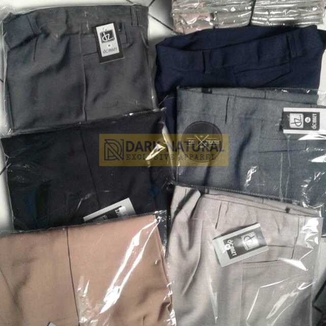 Celana Kerja Formal Wanita Slimfit Bahan Semi Wol Pinggang Full Karet dan Regular Resleting