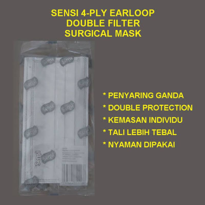 Masker Sensi Surgical 4ply isi 20