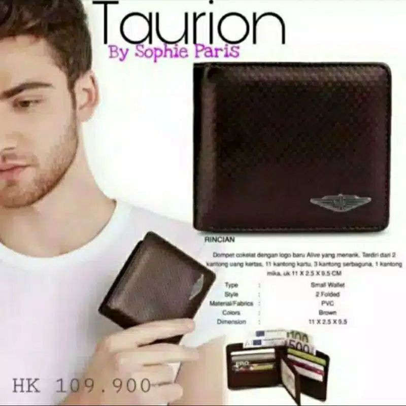 DOMPET LIPAT PRIA TAURION SOPHIE MARTIN PARIS WALLET DOMPET SHOPIE MARTIN PRIA TAURION SHOPPE MARTIN