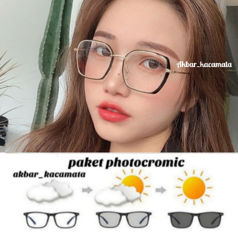 KACAMATA0039 POTOCROMIC kacamata style kotak wanita
