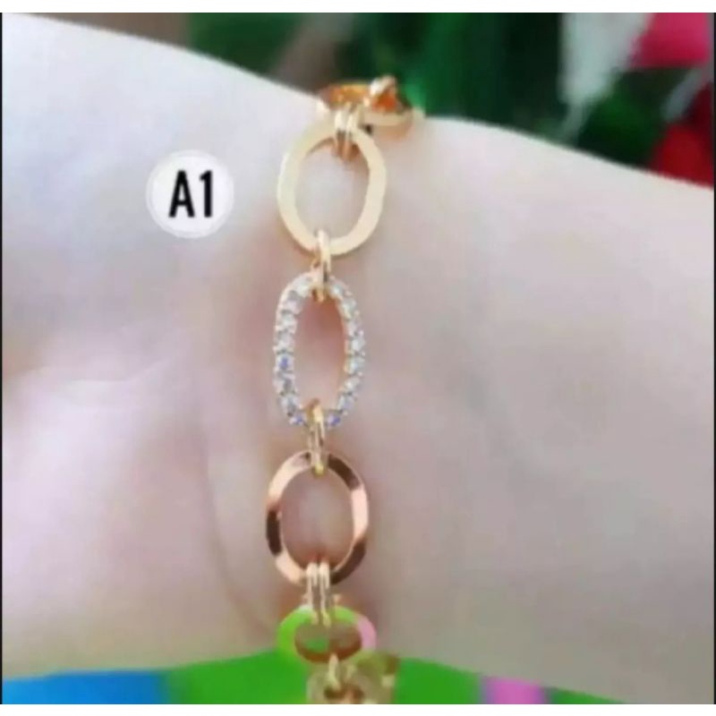 gelang tangan kapsul Rosegold fashion wanita titanium original anti luntur