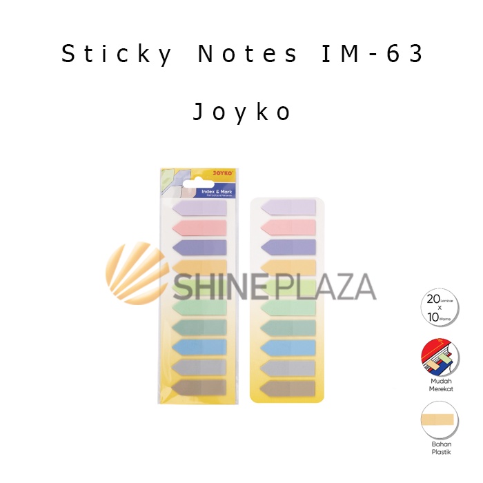 

Memo Sticky Notes Pastel Joyko IM-63 - Index Mark Penanda Pembatas Joyko