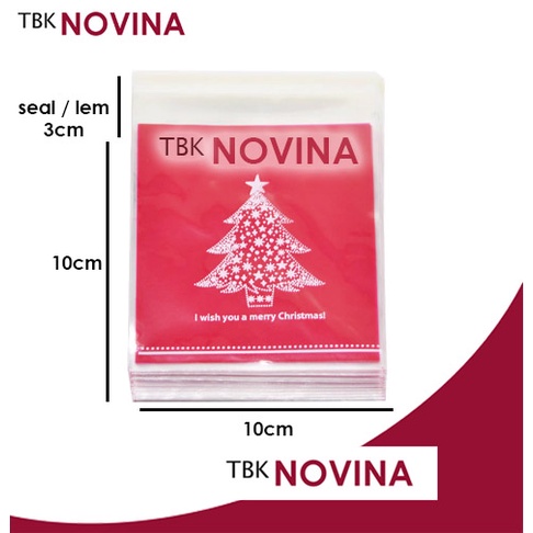 [10PCS] PLASTIK OPP NATAL / PLASTIK ROTI CHRISTMAS / PLASTIK BISKUIT DENGAN LEM / PLASTIK OPP SEAL MERRY CHRISTMAS