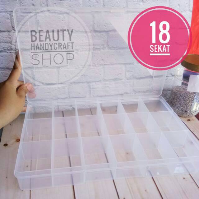 Storage box jumbo aksesoris pernakpernik 18 sekat greenleaf