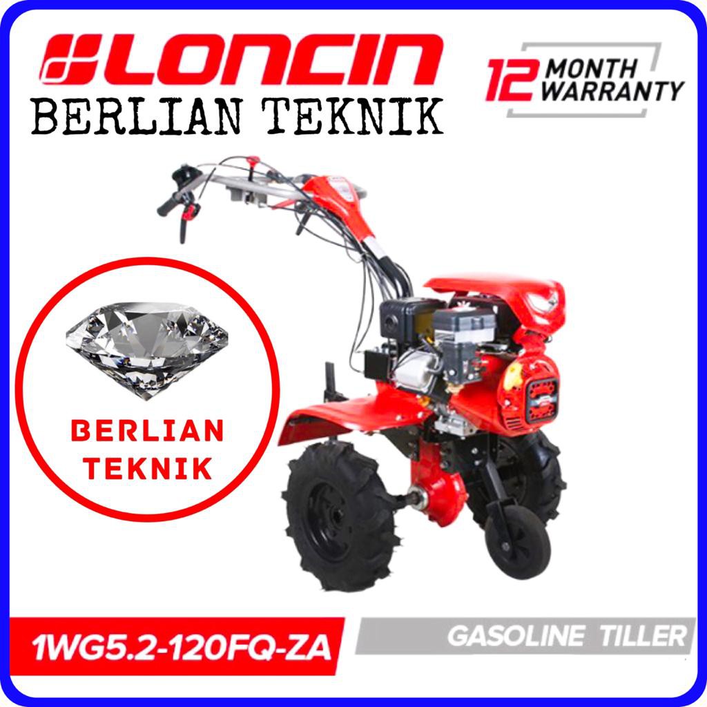 Traktor Sawah Tiller Loncin Lengkap Mesin Bensin 1 WG 5.2 - 120 FQZA / 8.5 HP Full Set