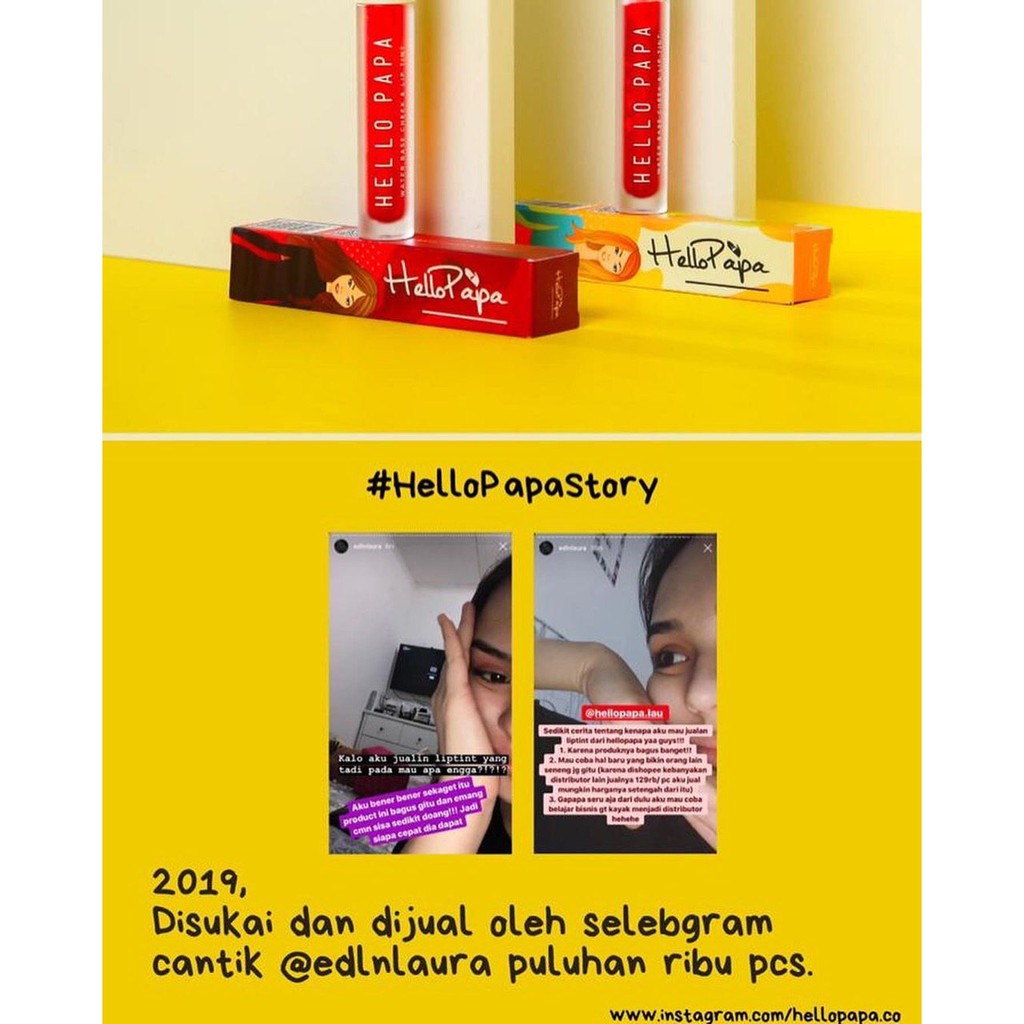 Liptint Hellopapa 3in1 Watertint, eyeshadow, blush on