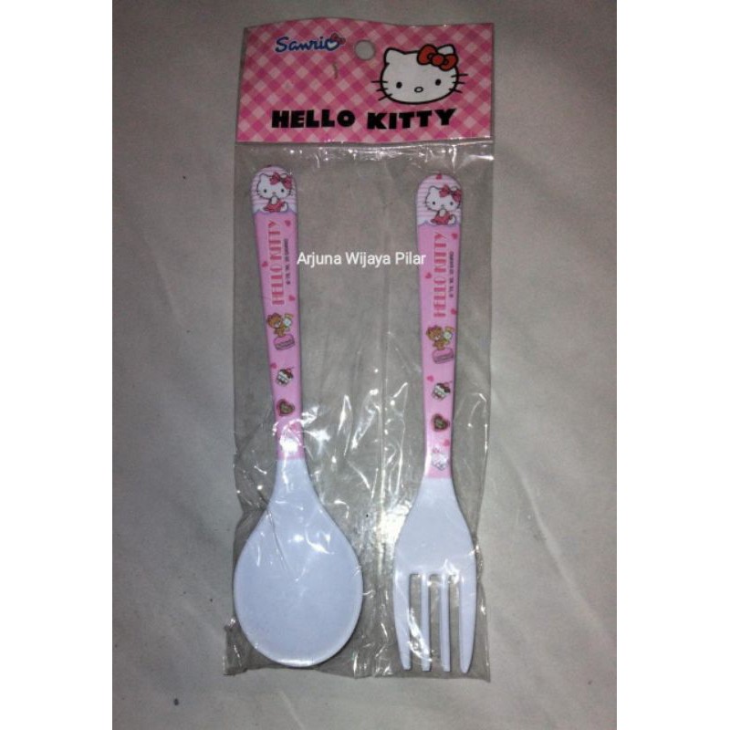 SENDOK + GARPU MAKAN HELLO KITTY (2 PCS)
